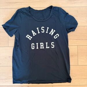 Ford and Wyatt Raising Girls Graphic Tee - Black with White Lettering